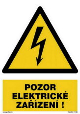 Pozor elektrické zařízení, fólie 297x210, W012-01.SE