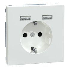 Zásuvka Merten D-Life SCHUKO 250V + 2xUSB 2.4A 16A Lotus White MTN2366-6035