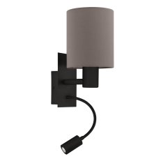 Nástěnné svítidlo PASTERI M.LED černá/ANTHRAZIT 1X40W;1X3,8W IP20 EGLO 900701