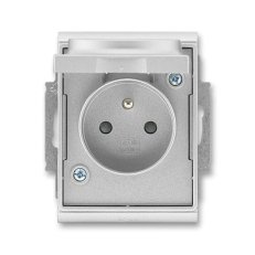 ABB Time 5518E-A02999 08 Zásuvka 1násobná s ochranným kolíkem,s clonkami,víčkem
