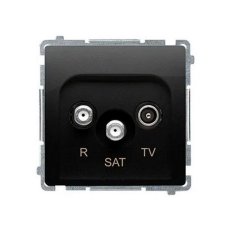 Anténní zásuvka R-TV-SAT koncové/zakončovací útlum:1dB černá matná :3015