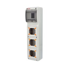 Famatel 3960 Skříň 3960 ACQUA Combi IP65, 3 otvory, 6 modulů, 490x126x107mm