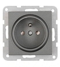 Zásuvka ČSN bezpečnostní clonka, bezšroubové svorky,antracit SCHRACK EV111351--