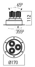 XDRILL TRIM. REC. FITTING 3x9W 220-240V