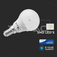 LED žárovka V-TAC 4.5W E14 P45 Plastic 3000K VT-225