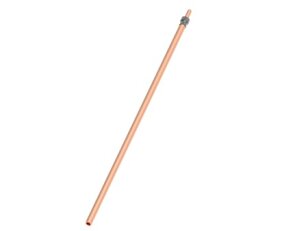 Poměděný kovaný zemnič s hrotem, L1500, průměr 14,2mm, StCu GROMTOR 214916