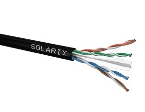 Venkovní instalační kabel Solarix CAT6 UTP PE Fca 500m/cívka černý
