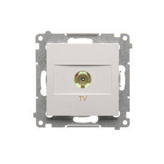 Zásuvka anténní TV jednoduchá koncová, pouze pro individuální instalace, bílá