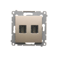 Dvojitá zásuvka HDMI, zlatá matná, metalizované DGHDMI2.01/44