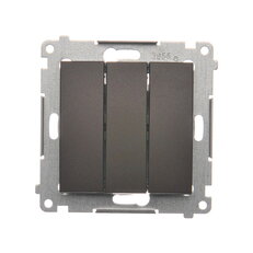 Trojitý spínač 3x 1 s orientačním podsvětlením LED, 10AX, 250V, hnědá matná