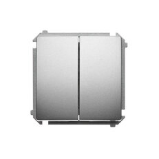 Přepínač dvojitý střídavý, s orientačním LED, řazení 6+6 So, 10AX, 250V, Satén