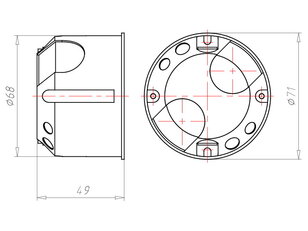 Krabice O-range ECON 63 vzduchotěsná hl. 48mm, do dutých stěn KAISER 9263-22