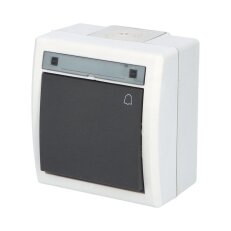 ATLAS 2K IP55 Tlačítko symbol 'zvonek' č.1/0, šedé FAMATEL 19077-07