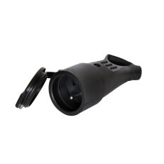 Zásuvka G-10GU s uzemněním IP44 černá s ouškem ELGOTECH 20500560