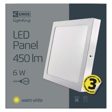LED přisazené svítidlo PROFI, čtvercové, bílé, 6W teplá bílá EMOS ZM6121