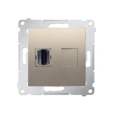 Zásuvka HDMI, zlatá matná, metalizované KONTAKT SIMON DGHDMI.01/44