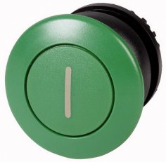 Eaton M22S-DP-G-X1 Tlačítko hřibové, bez aret,černý, štítek zelená I,hřib zelená
