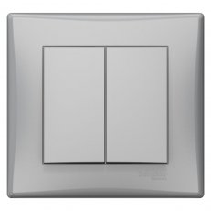 Sedna Přepínač dvojitý střídavý, řazení 6+6 (5b), Aluminium SCHNEIDER SDN0690160