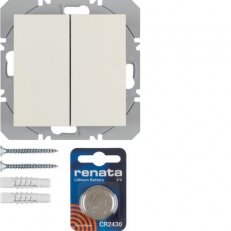 KNX RF tlačítko 2-násobné bateriové ploché quicklink S.1 krémová lesk 85656282