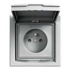 Asfora Zásuvka 2P+PE 250V 16A, clonky, IP44, alu SCHNEIDER EPH2800361