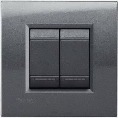 BTICINO LIVINGLIGHT RÁMEČEK HRANATÝ 2MODULOVÝ OCEL LNA4802AC