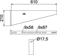 OBO AW 80 61 FT Nástěnný výložník B610mm Ocel žár.zinek