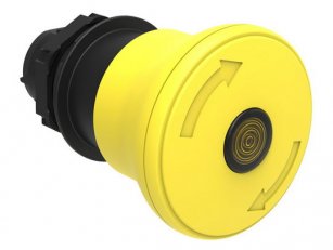 Lovato LPCBL6645 Plastová hlavice prosvětlovací s hřibovým knoflíkem 40mm žlutá