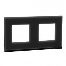 Unica Pure Krycí rámeček dvojnásobný, Frosted Black SCHNEIDER NU600486