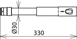 Pracovní hlava do 36 kV 50 Hz hřídel se šestihranem s nástrčnou spojkou L330 mm