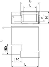 OBO PLCS B061220 Oblouk 90° pro PYROLINE Con 200x120 šedá