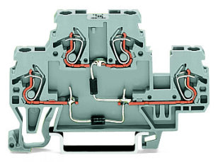 Svorka pro moduly dvoupatrová 2 diody 1N4007 šedá 2,5mm2 Wago 870-541/281-491