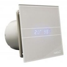 Ventilátor e100 GSTH sklo hygro časovač stříbrná CATA 00900600
