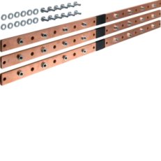 Cu sběrna 40x10mm, 940mm, pro 4 pole, 3ks včetně šroubů HAGER UM08K