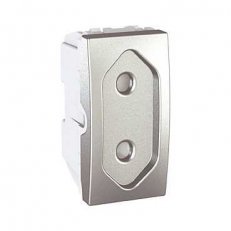 Unica Zásuvka 230V/10A pro ploché vidlice 1M Aluminium SCHNEIDER MGU3.031.30