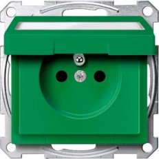 Schneider MTN2612-0304 Zásuvka 250V/16A s víčkem a popisovým polem,System M