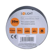 Izolační páska 15mm x 20m, černá SOLIGHT AP02C