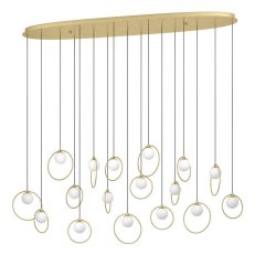 Závěsné svítidlo PORTOCOLOM LED mosaz/WEISS 17X3W EGLO 390348