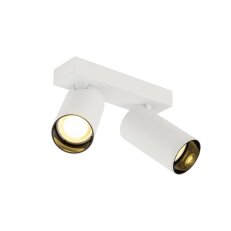 KAMI stropní přisazené svítidlo, double, 2x max. 10 W, GU10, bílá/černá