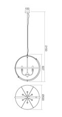 SIDERIA SU 6X40W E14 BLACK/ANTIQUE BRASS