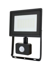 LED reflektor KASTEL LED 2 30W 4000K IP65 černá s čidlem pohybu BEMKO 107354