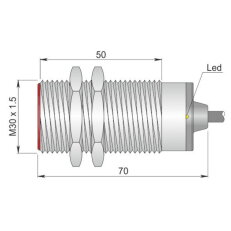 Indukční senzor d30 mm - Atex prach AECO SI30-C10 NPN NC AD3