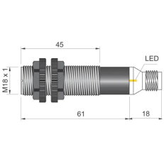 Optoelektronický senzor d18 mm AECO FT18EL-CBE H