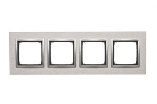 Rámeček 4-násobný Simon 54 Nature, IP20/IP44, kovový inox klasický DRN4/77