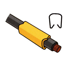 Návlečka žlutá na vodič 3,0-4mm(průřez 1,5-3mm2) délka 21mm bez potisku PC 20/21