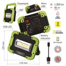 COB LED nabíjecí pracovní reflektor P4533, 1000 lm, 4400 mAh EMOS P4533