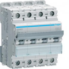 Jistič 4 pól. 3A, charakteristika D, 10 kA /ND403A/ HAGER NDN403