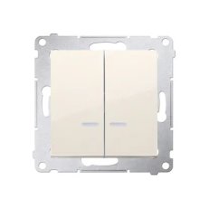 Spínač sériový IP44, s orientačním LED, 5So, 16AX 250V, krémová