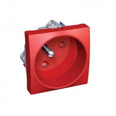 Schneider ALB45214 Zásuvka 2P+E ROTO, clonky, červená