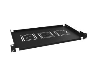 Police 19" 1U 250mm ukládací plato BK úchyt na přední lišty UP-02