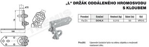 ''L'' držák oddáleného hrom.s kloubem DOHLK (FeZn) TREMIS VP015